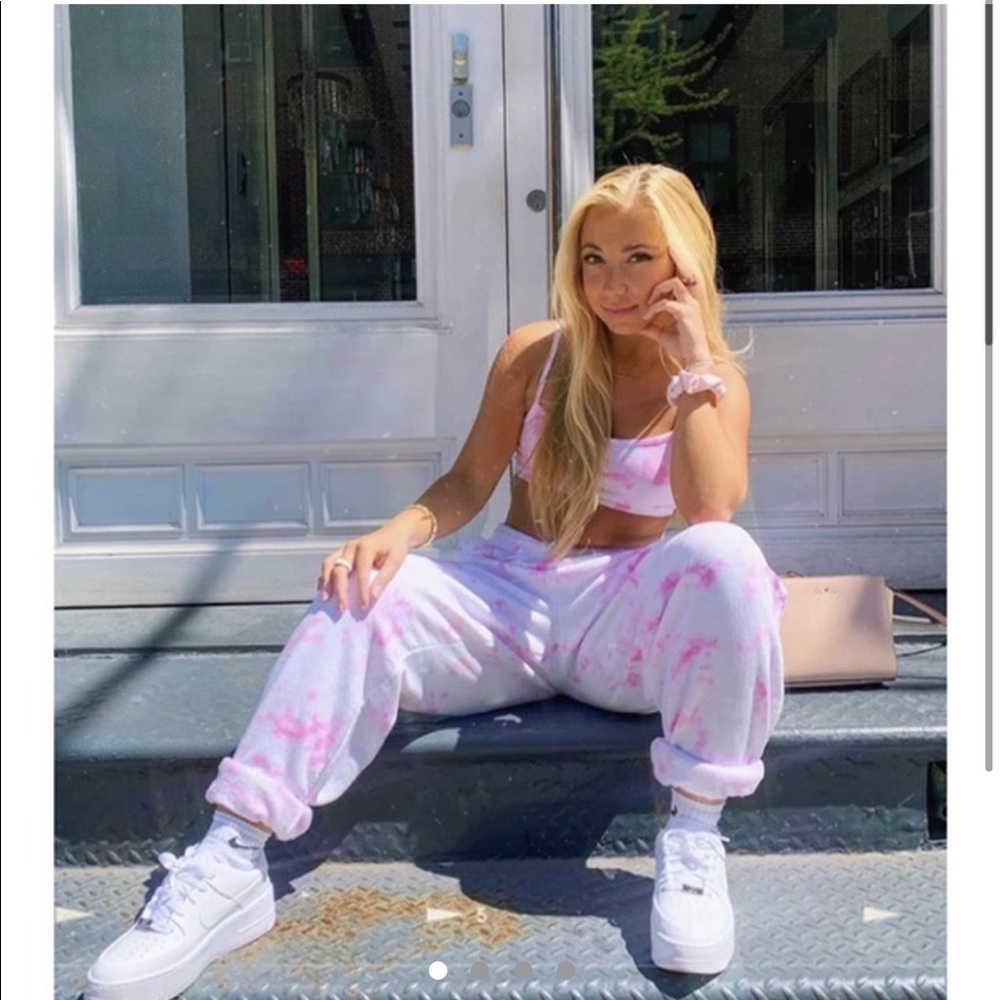 Pink Luna tie dye sweatpants